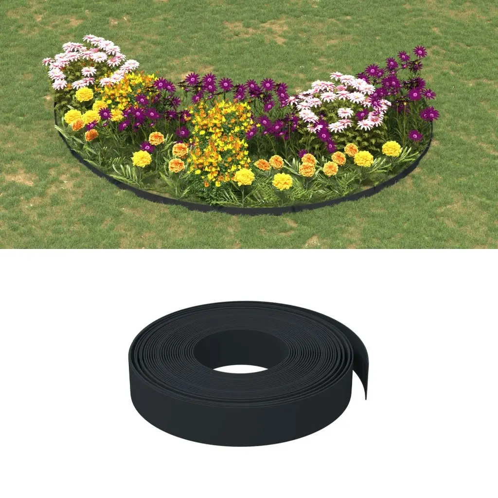 Garden Edging Black 10 m 10 cm Polyethylene 154394