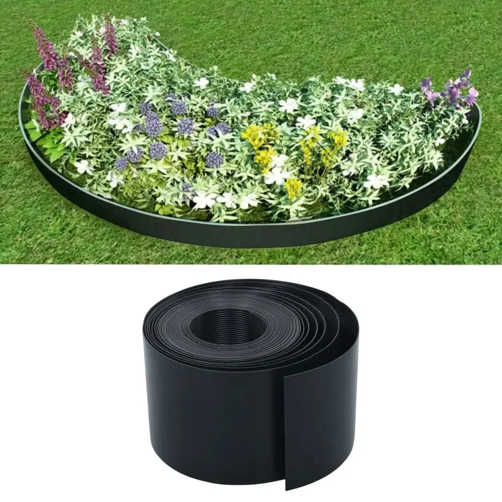 Garden Edging Black 10 m 15 cm PE 48625