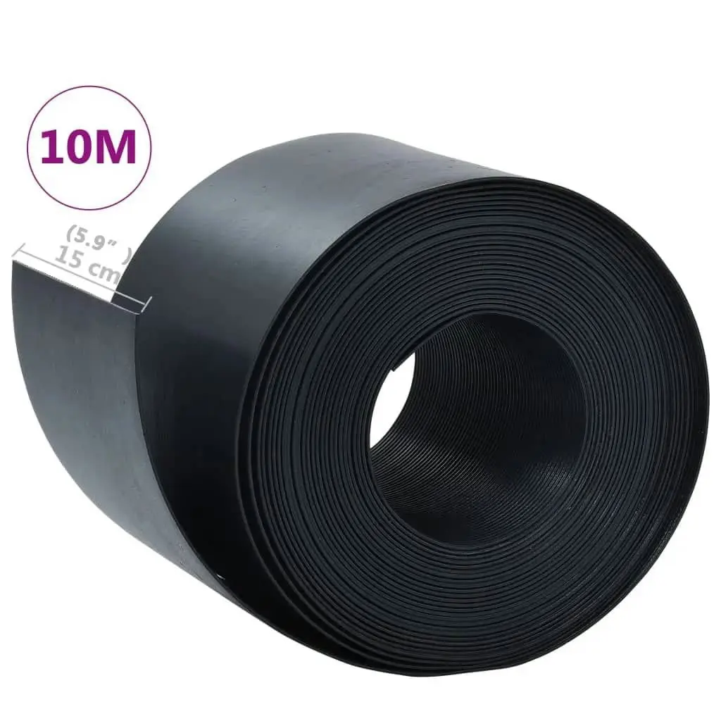 Garden Edging Black 10 m 15 cm PE 48625