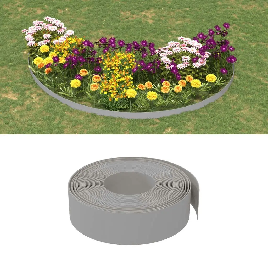 Garden Edging Grey 10 m 15 cm Polyethylene 154396