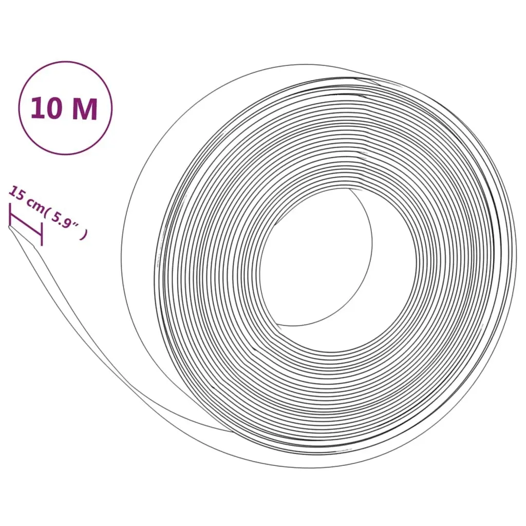 Garden Edging Grey 10 m 15 cm Polyethylene 154396