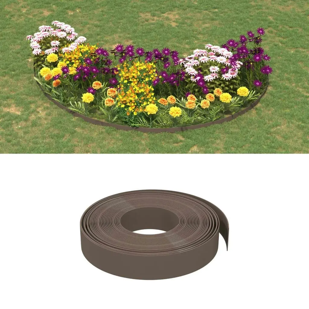 Garden Edging Brown 10 m 10 cm Polyethylene 154395