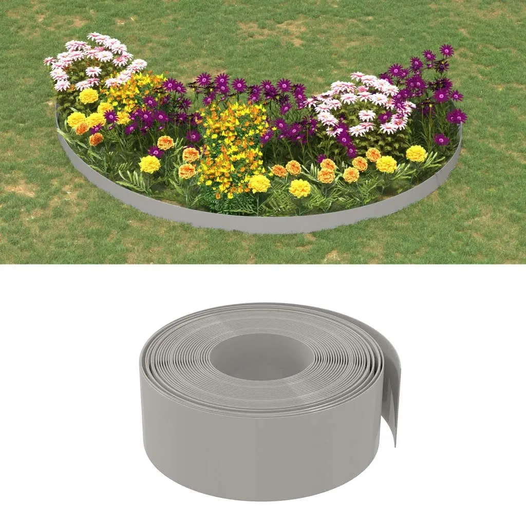 Garden Edging Grey 10 m 20 cm Polyethylene 154399