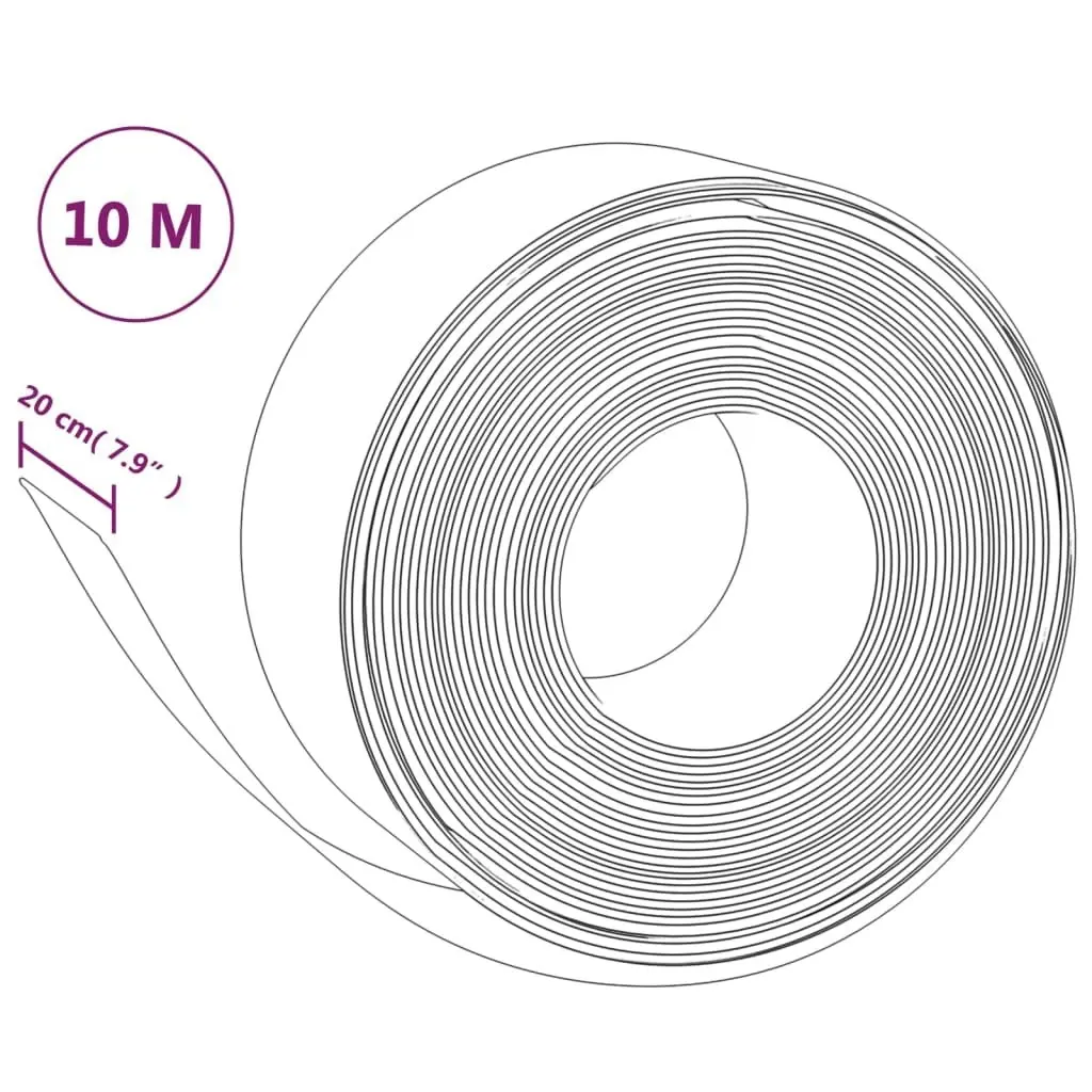 Garden Edging Grey 10 m 20 cm Polyethylene 154399