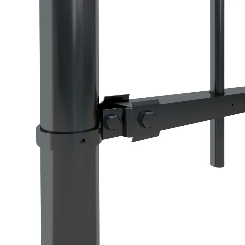 Garden Fence with Hoop Top Steel 6.8 m Black 277650