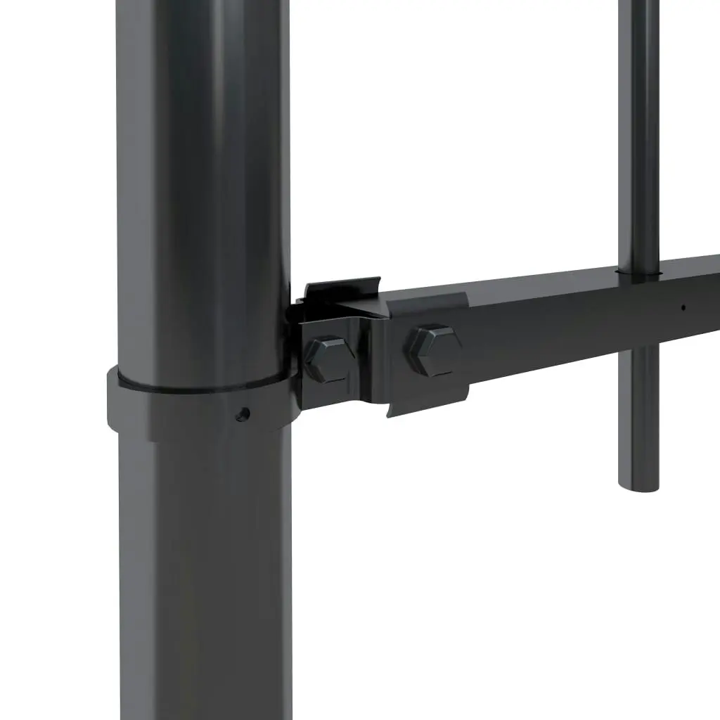 Garden Fence with Spear Top Steel 1.7 m Black 144924