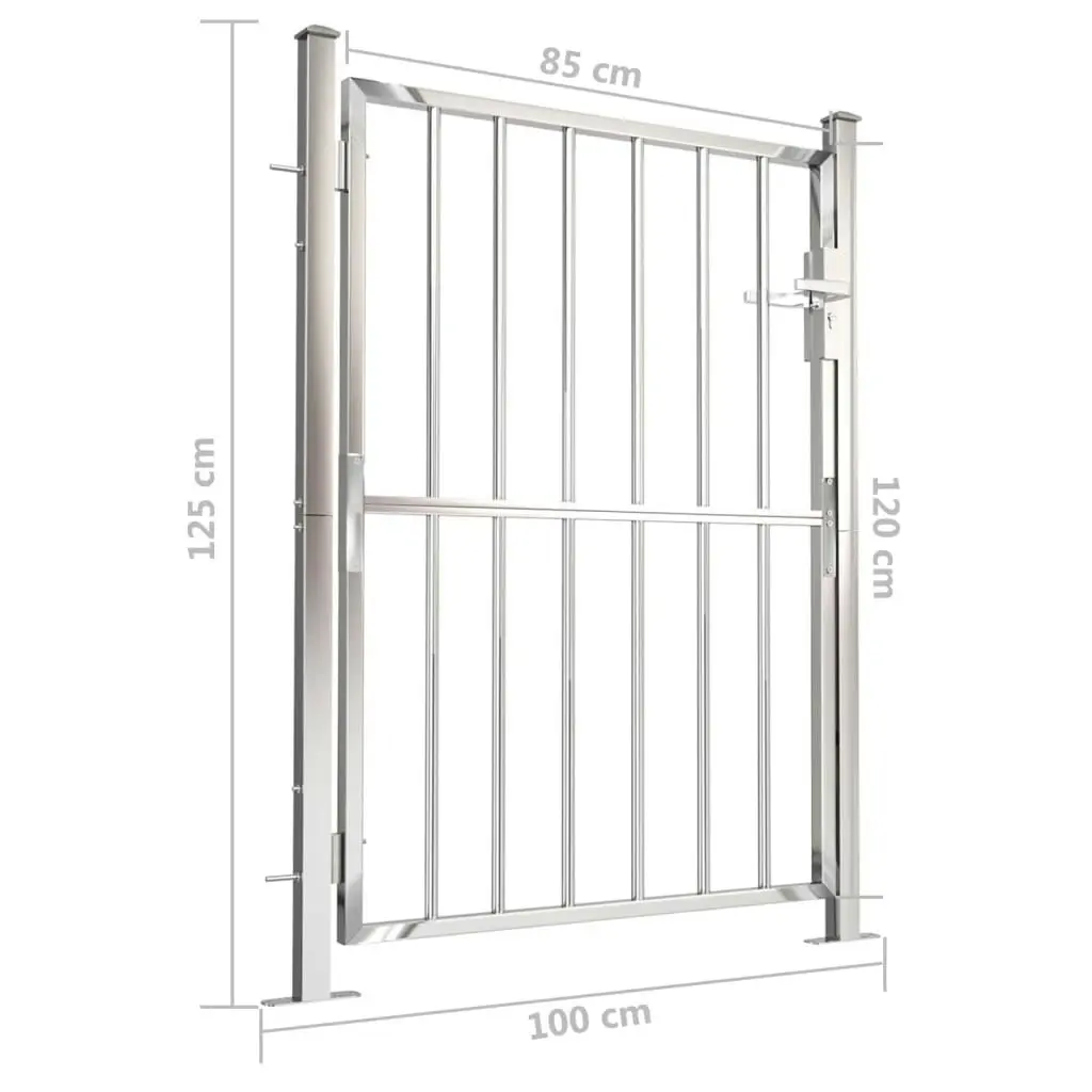 Garden Gate 100x125 cm Stainless Steel 316851