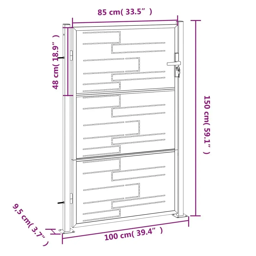 Garden Gate 100x150 cm Stainless Steel 376477