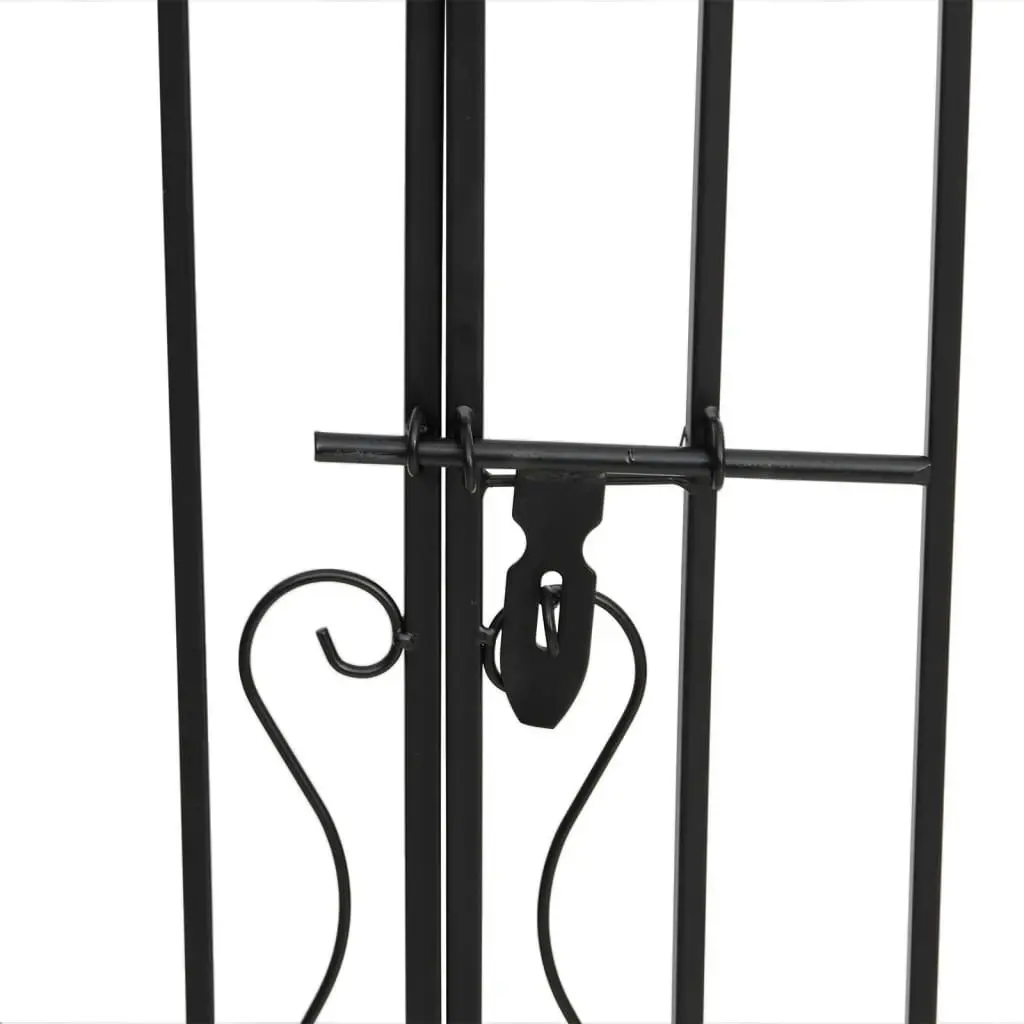 Garden Gate Black 121x8x100 cm Wrought Iron 363430