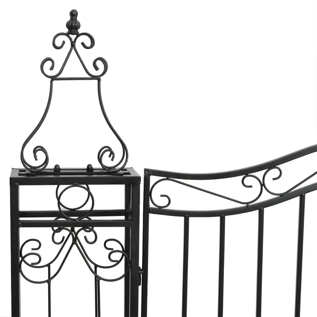 Garden Gate Black 121x8x100 cm Wrought Iron 363430