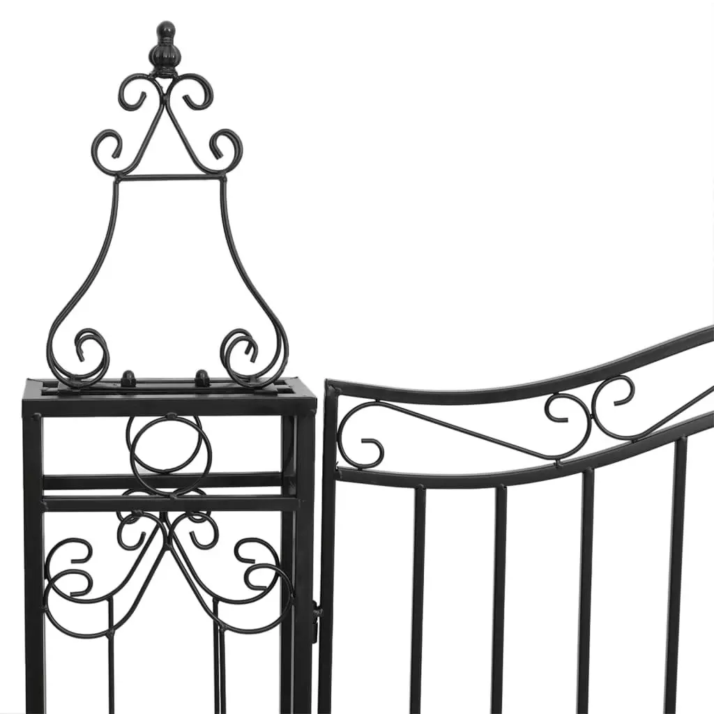 Garden Gate Black 121x8x120 cm Wrought Iron 363431