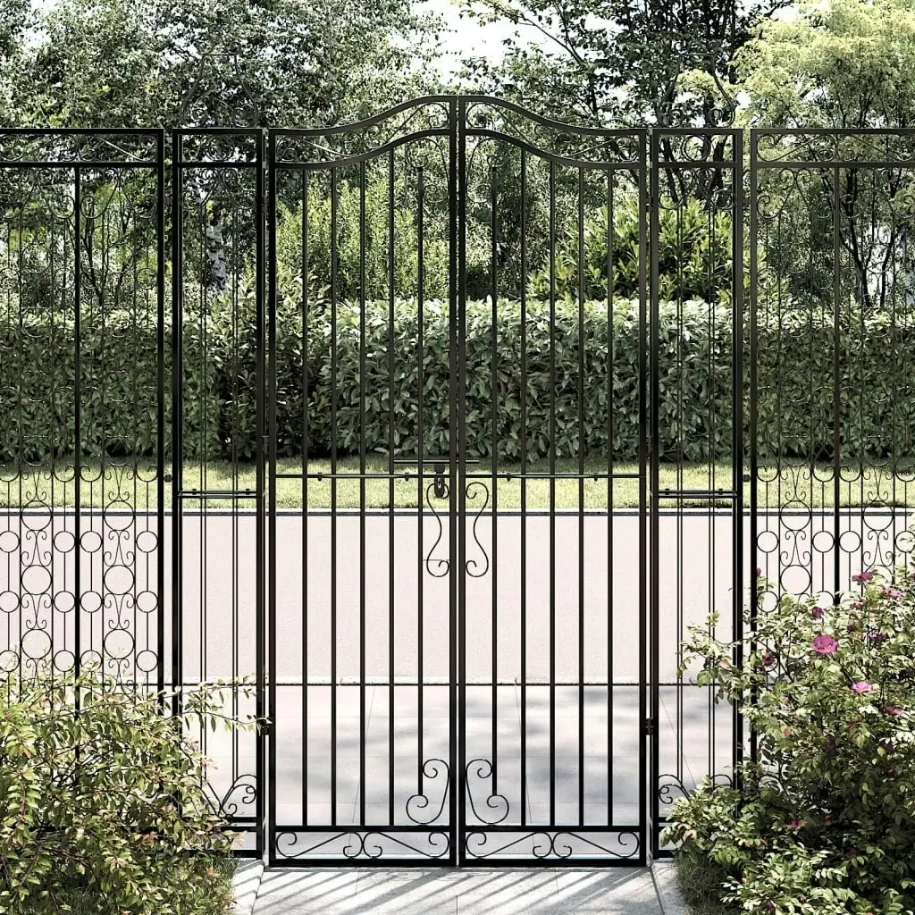 Garden Gate Black 121x8x180 cm Wrought Iron 363433