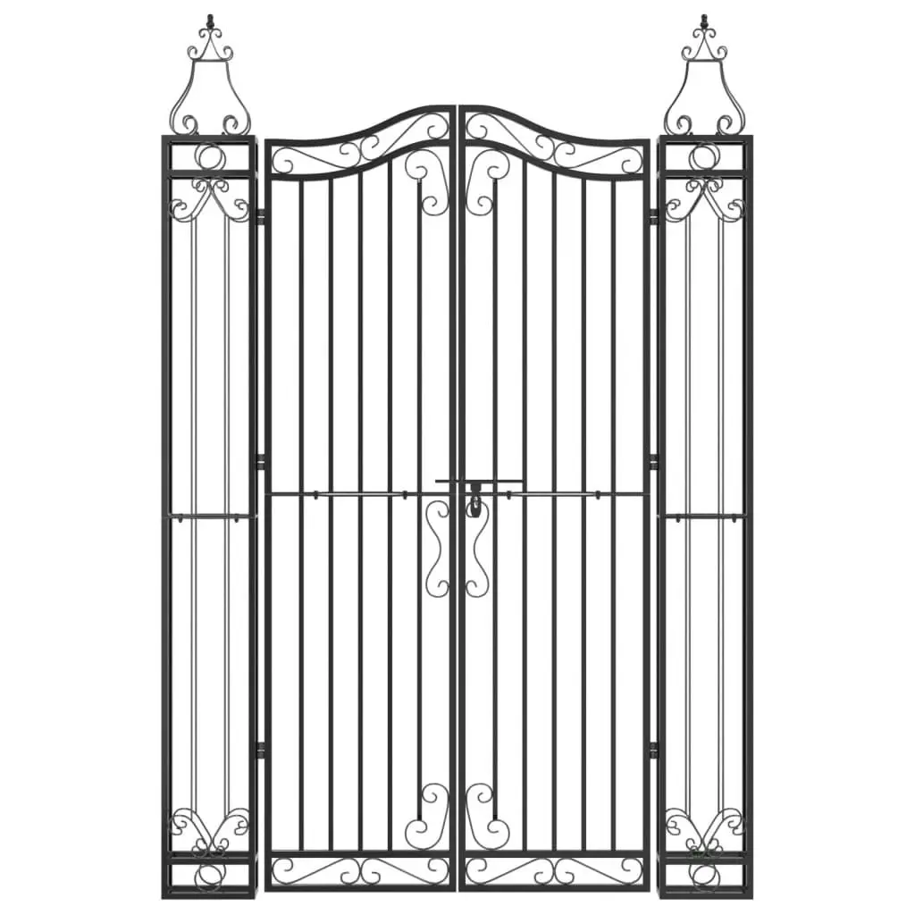 Garden Gate Black 121x8x180 cm Wrought Iron 363433