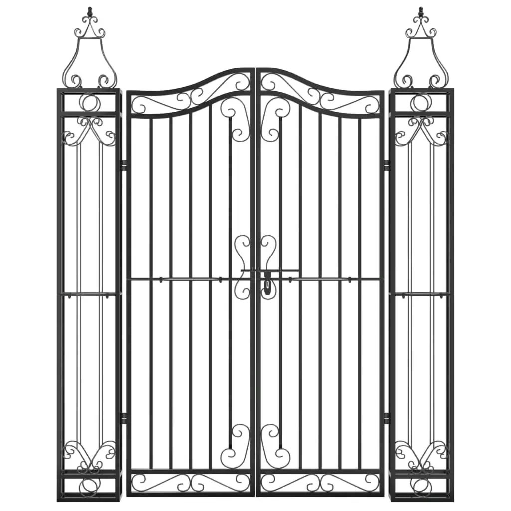 Garden Gate Black 121x8x150 cm Wrought Iron 363432