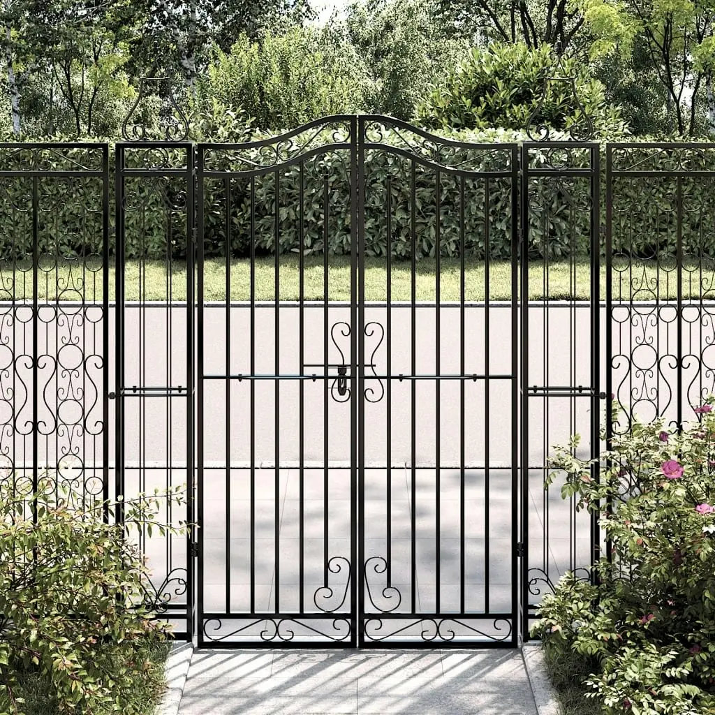 Garden Gate Black 121x8x150 cm Wrought Iron 363432