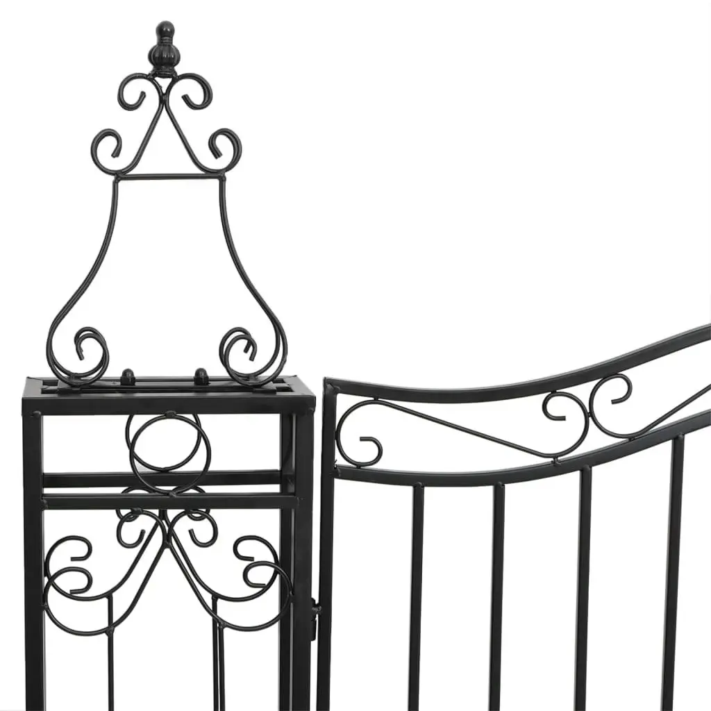 Garden Gate Black 121x8x150 cm Wrought Iron 363432