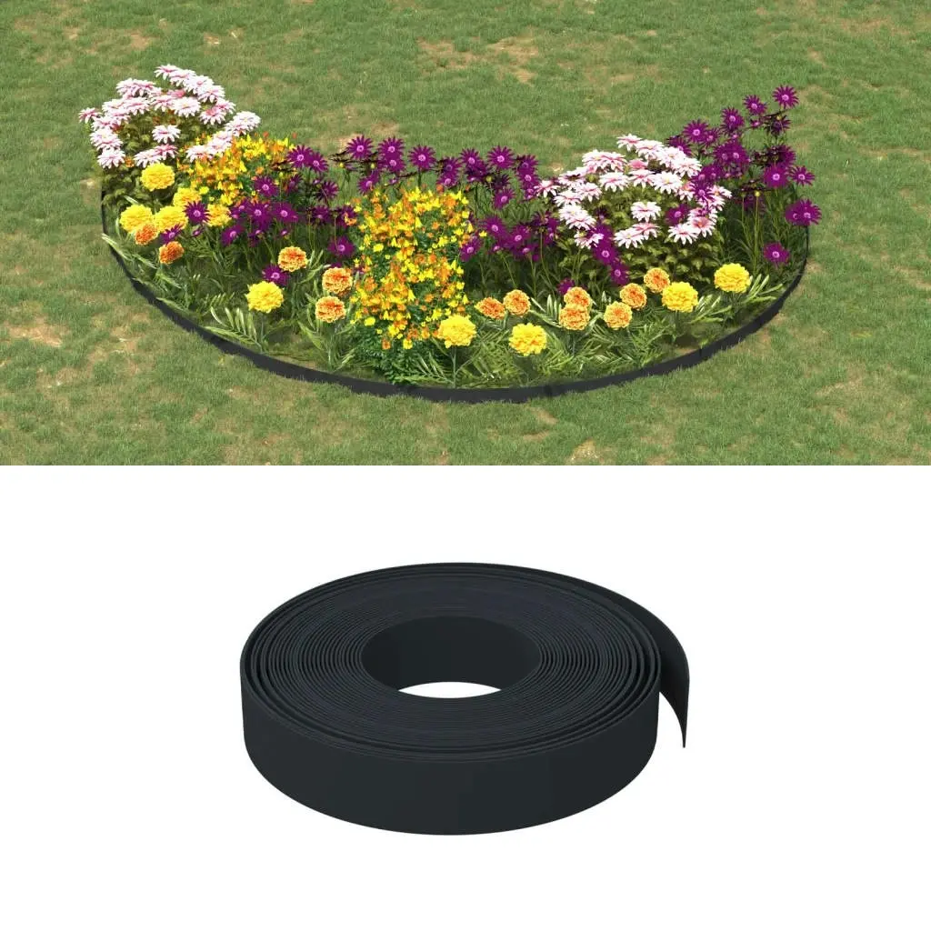 Garden Edgings 2 pcs Black 10 m 10 cm Polyethylene 3155432