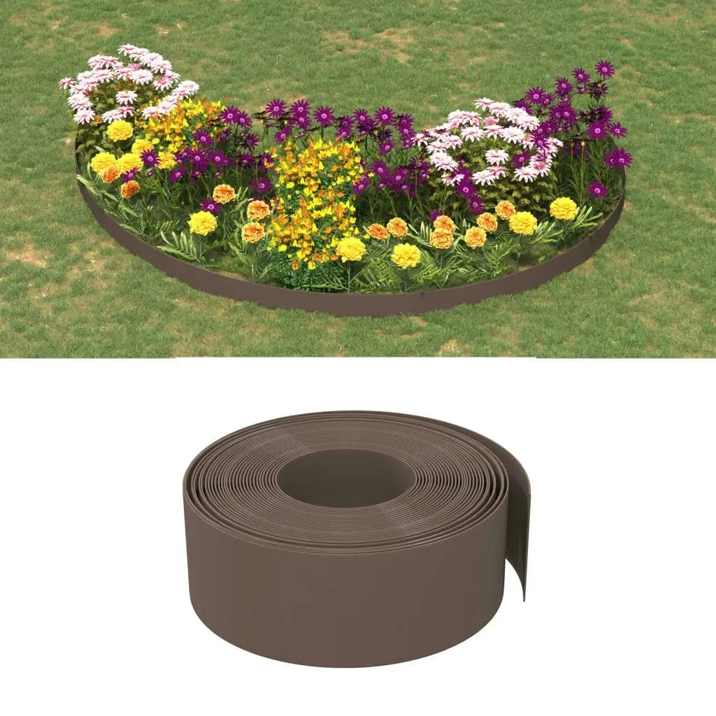 Garden Edgings 2 pcs Brown 10 m 20 cm Polyethylene 3155460