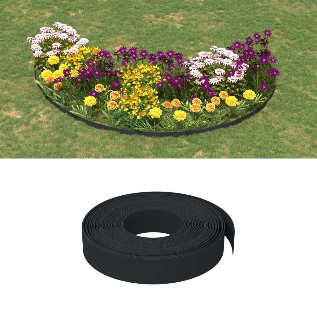 Garden Edgings 3 pcs Black 10 m 10 cm Polyethylene 3155433