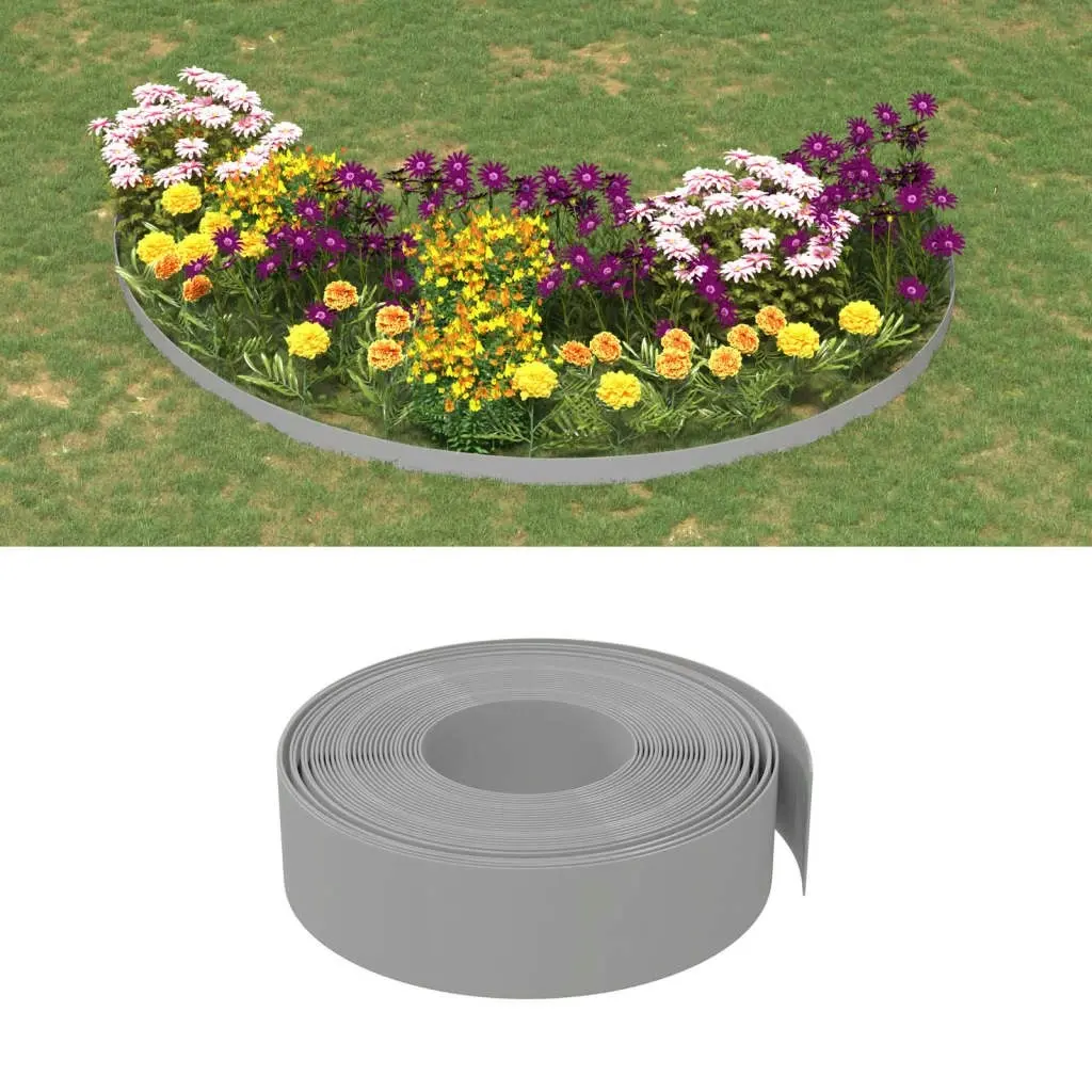 Garden Edgings 5 pcs Grey 10 m 15 cm Polyethylene 3155443