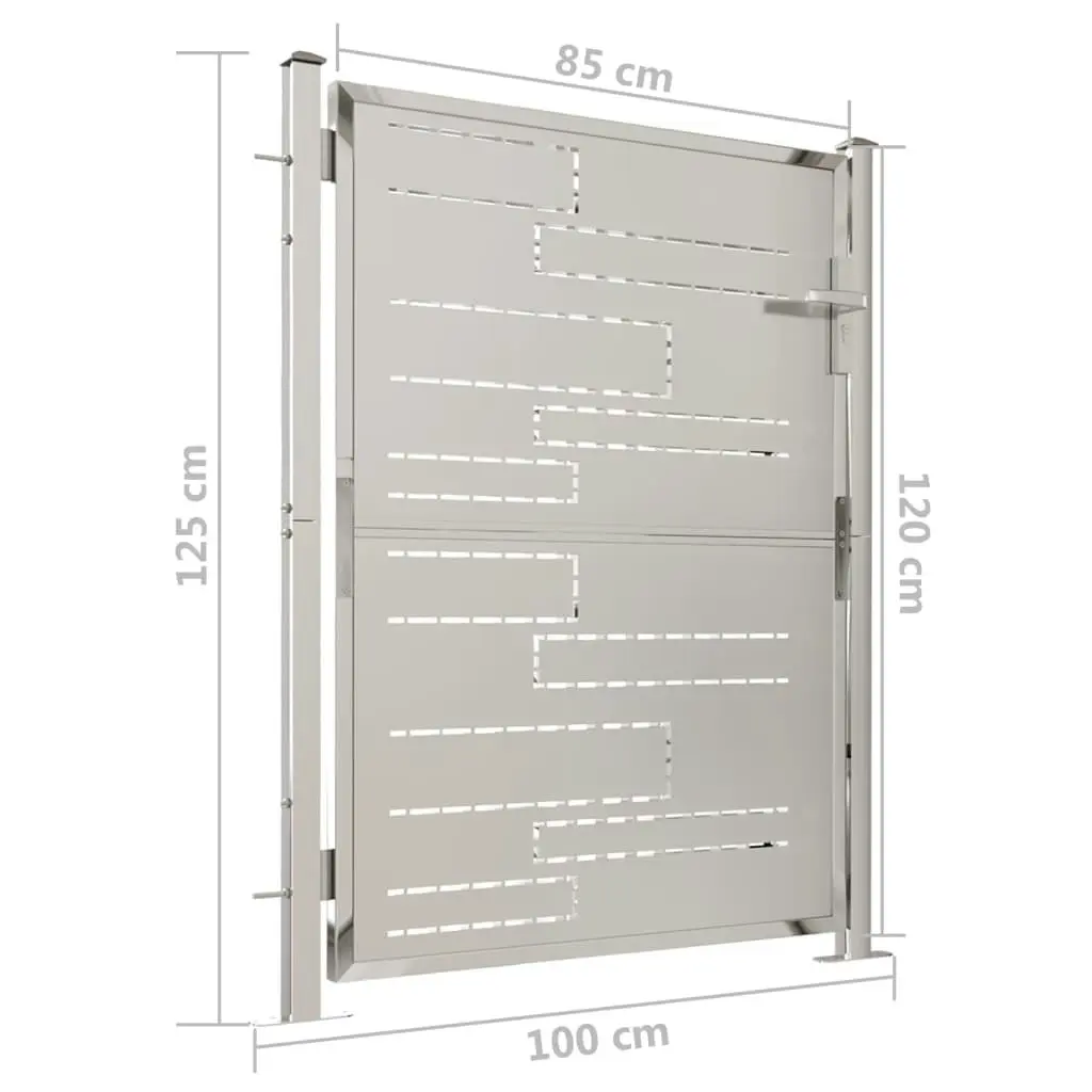 Garden Gate 100x125 cm Stainless Steel 316856