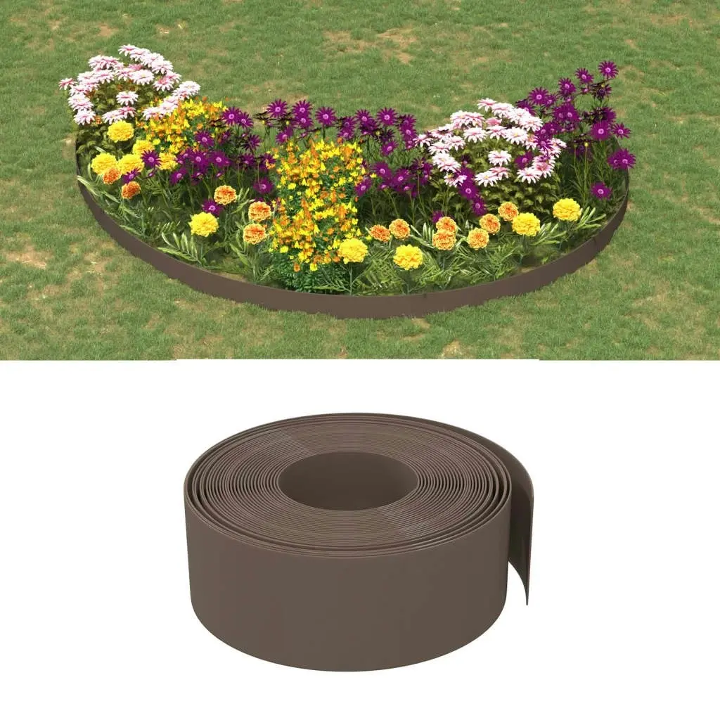 Garden Edgings 3 pcs Brown 10 m 20 cm Polyethylene 3155461