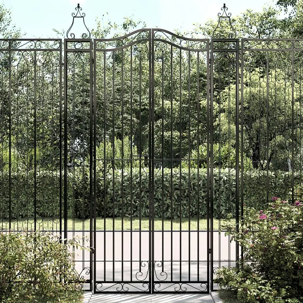 Garden Gate Black 121x8x200 cm Wrought Iron 363434