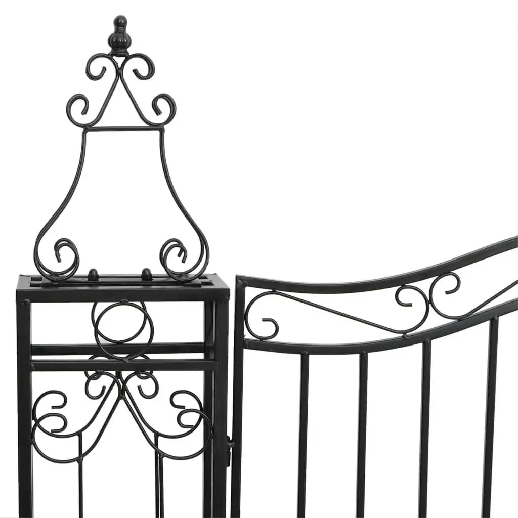 Garden Gate Black 121x8x200 cm Wrought Iron 363434