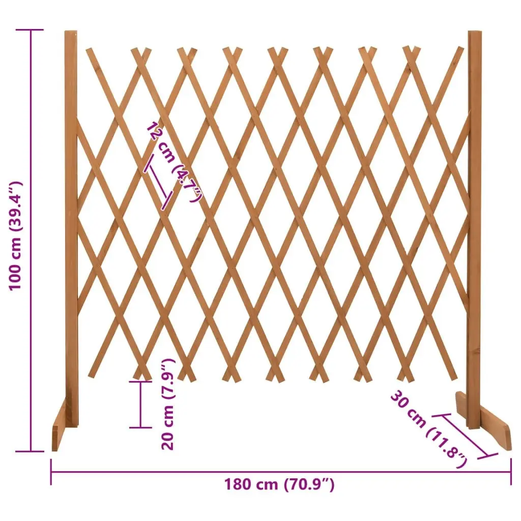 Garden Trellis Fence Orange 180x100 cm Solid Firwood 314828