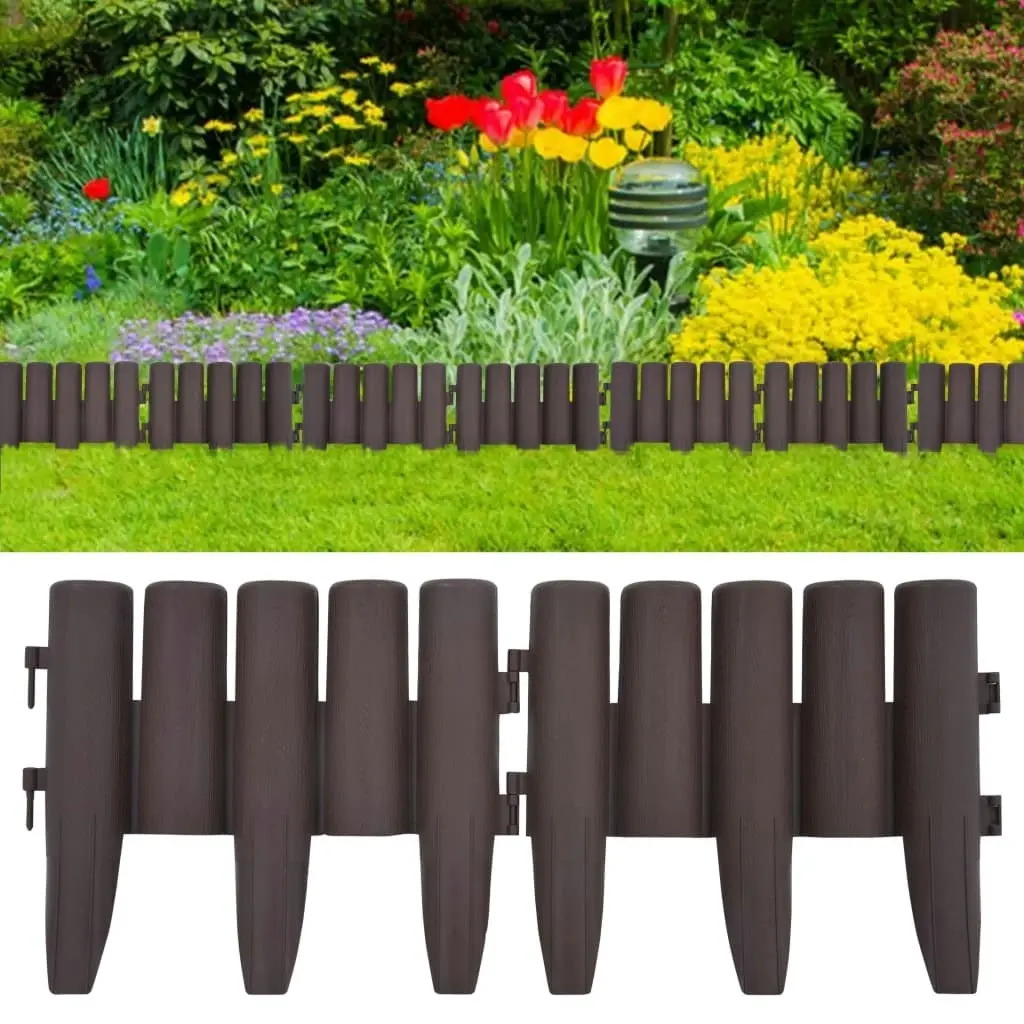 Lawn Edgings 36 pcs Brown 10 m PP 48620