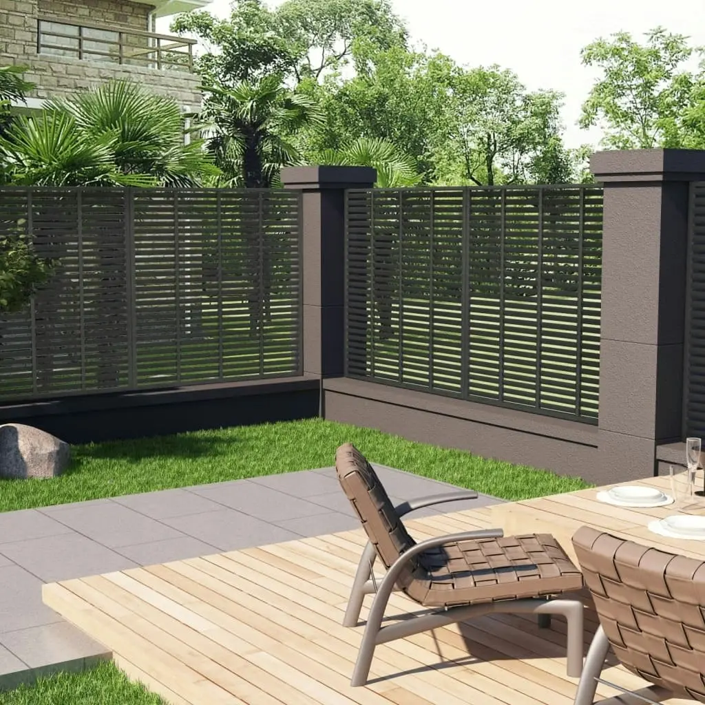 Louver Fence WPC 180x180 cm Dark Grey 318108