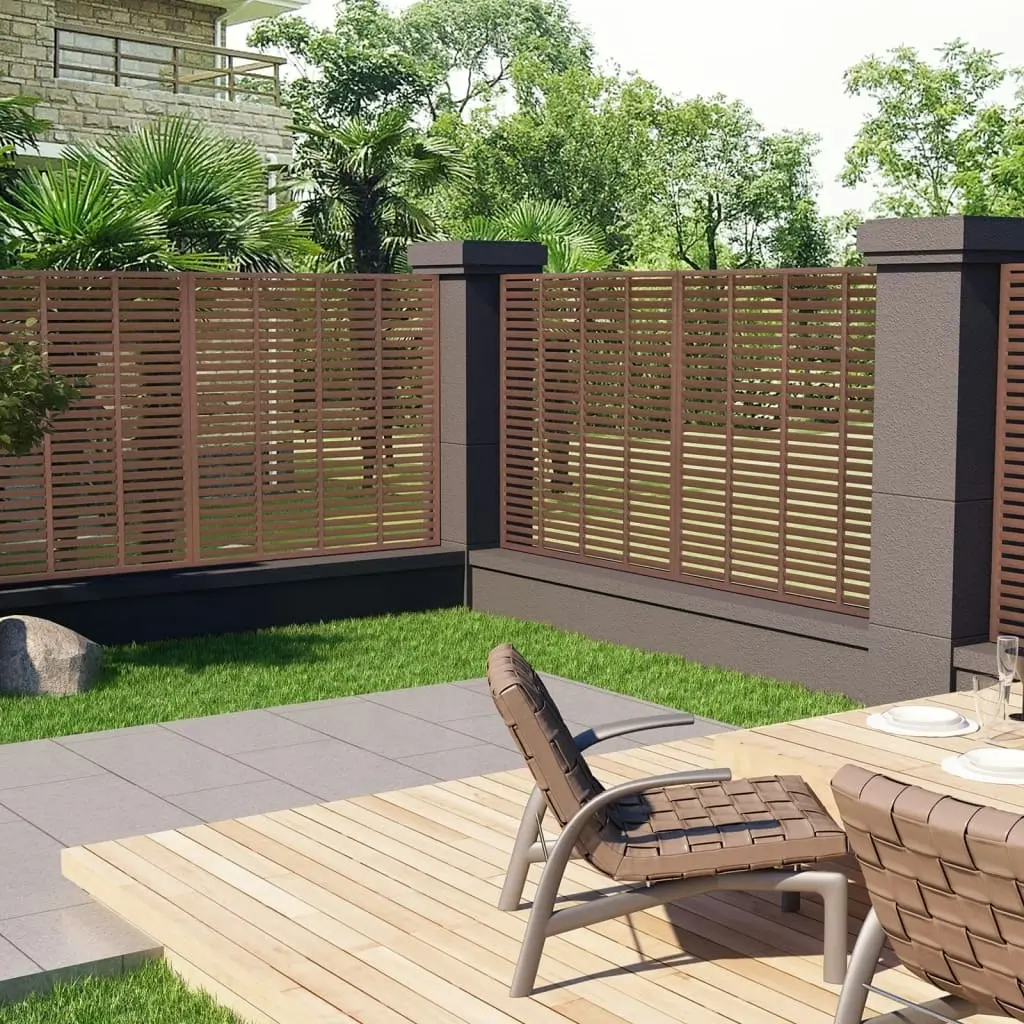 Louver Fence WPC 180x180 cm Brown 318106