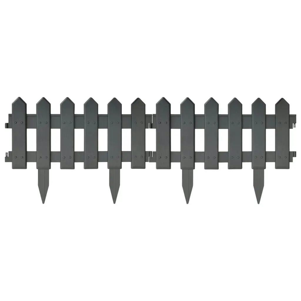 Lawn Edgings 25 pcs Anthracite 10 m Polypropylene 318287