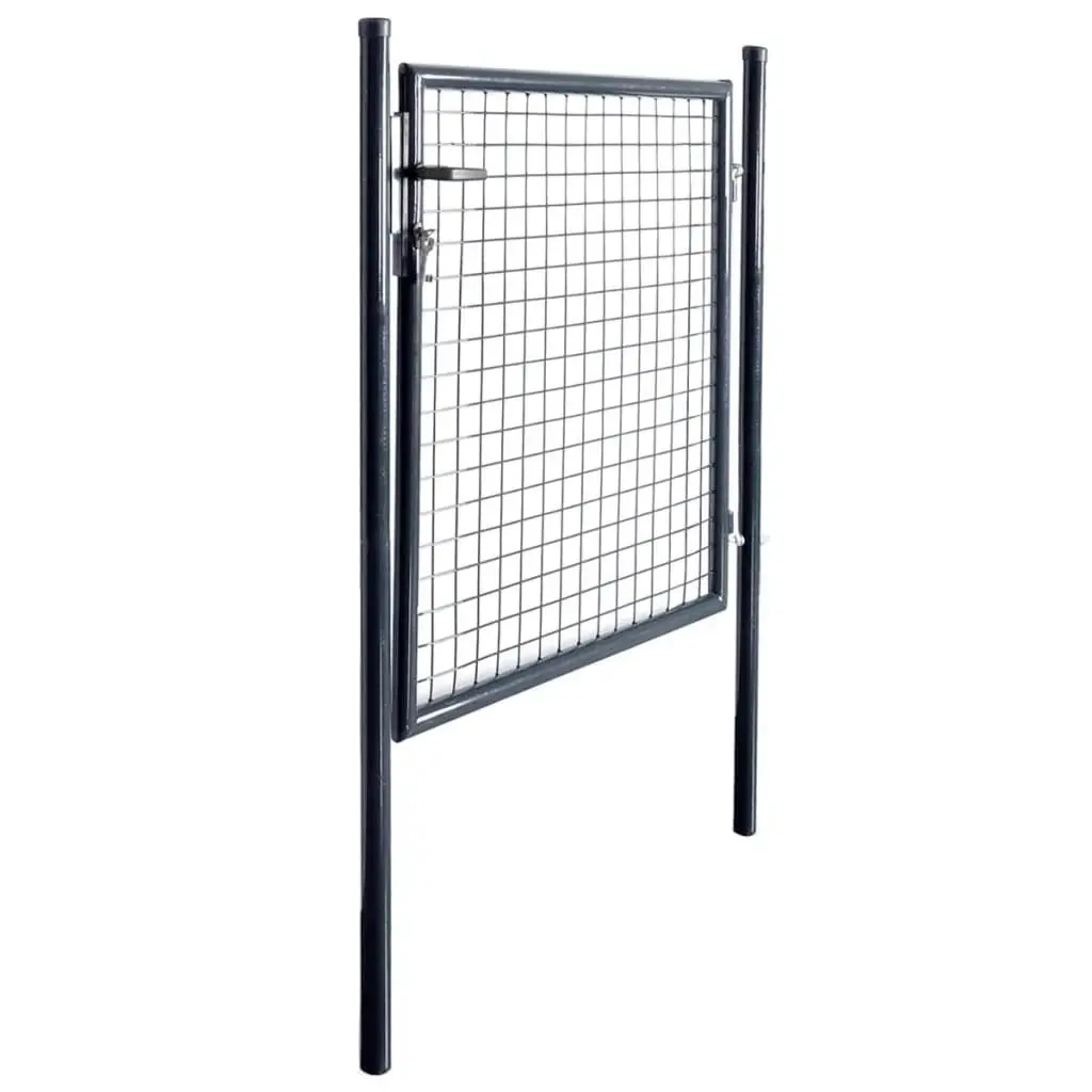 Mesh Garden Gate Galvanised Steel 85.5x100 cm Grey 143369