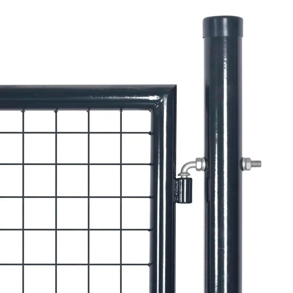 Mesh Garden Gate Galvanised Steel 85.5x100 cm Grey 143369