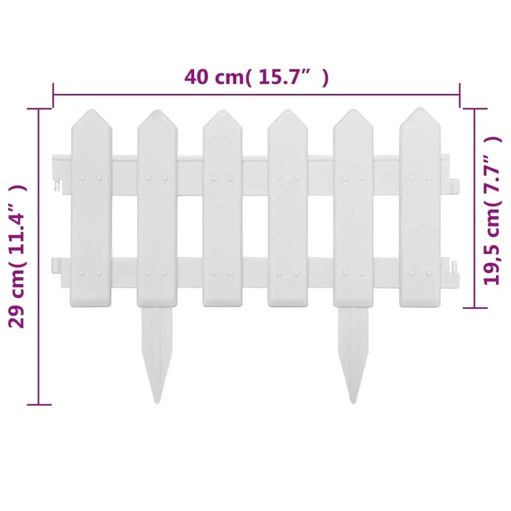 Lawn Edgings 25 pcs White 10 m PP 48616