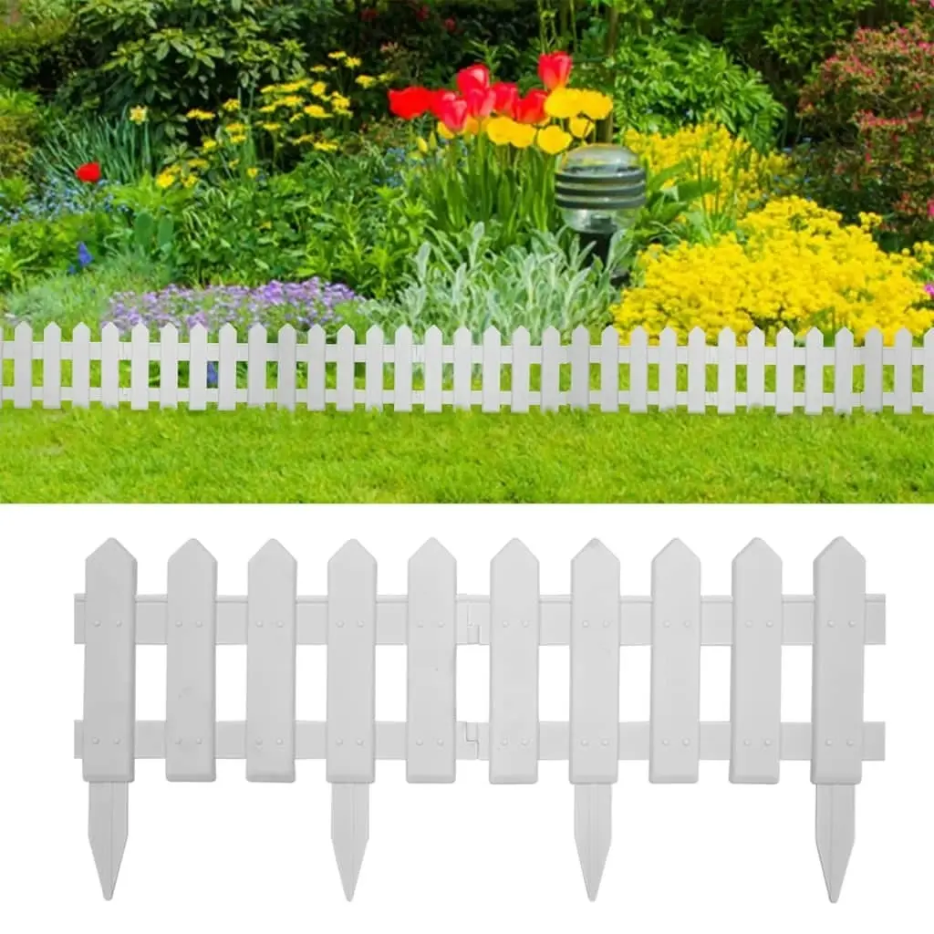 Lawn Edgings 25 pcs White 10 m PP 48616