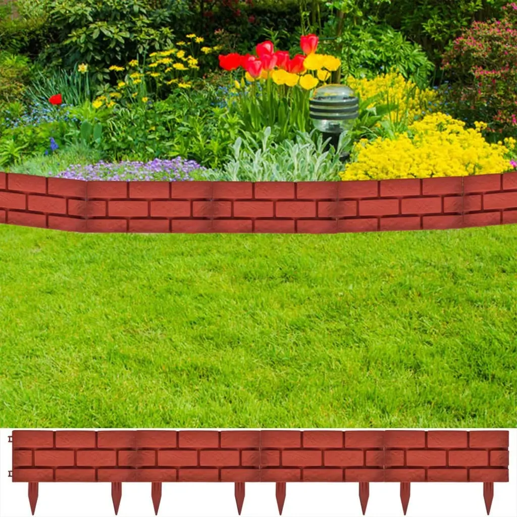 Lawn Divider with Brick Design 11 pcs 141257