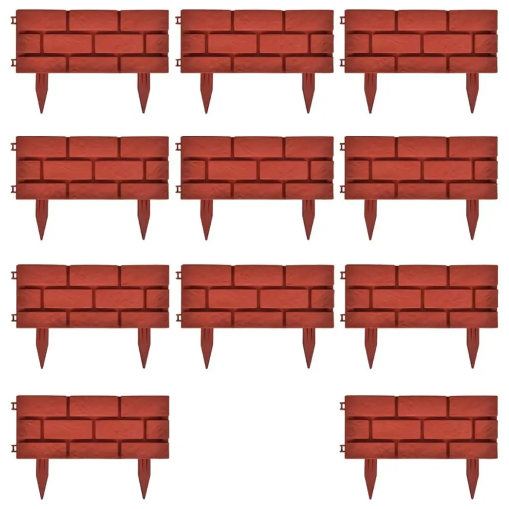 Lawn Divider with Brick Design 11 pcs 141257