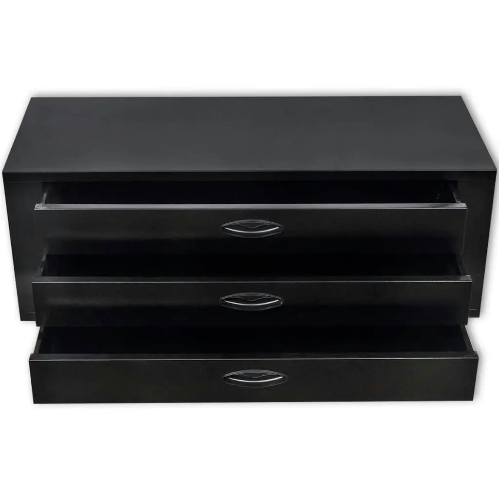 Metal Tool Chest 3 Drawers Black 20121