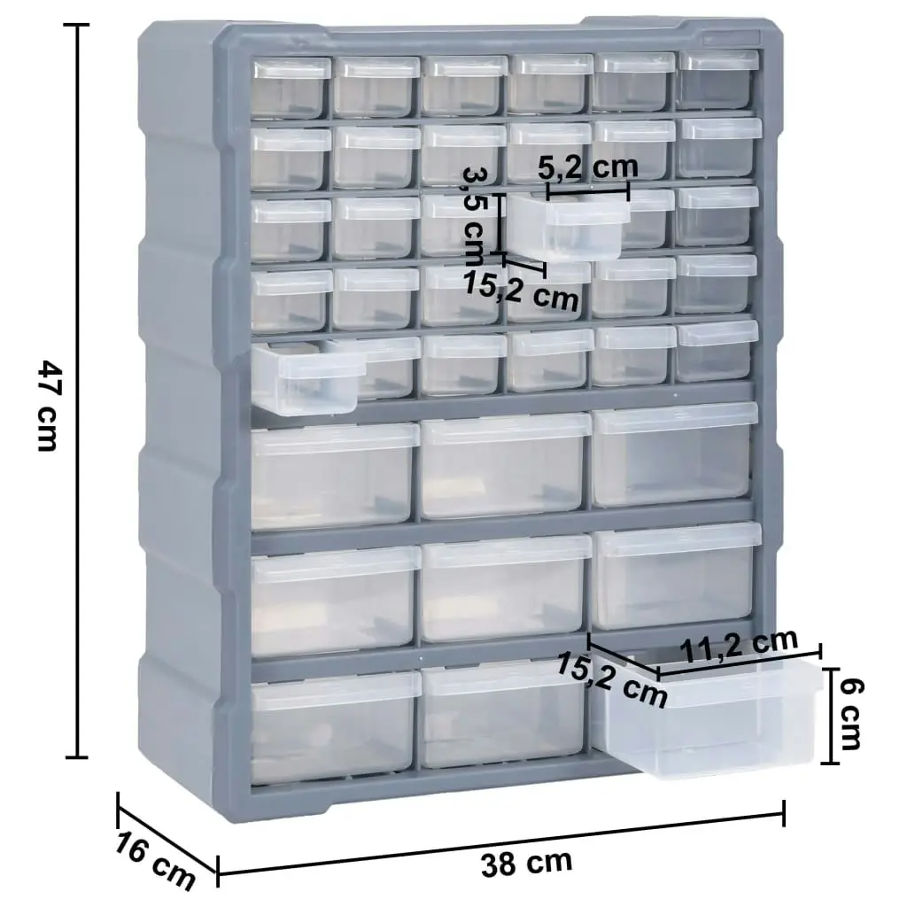 Multi-drawer Organiser with 39 Drawers 38x16x47 cm 147586