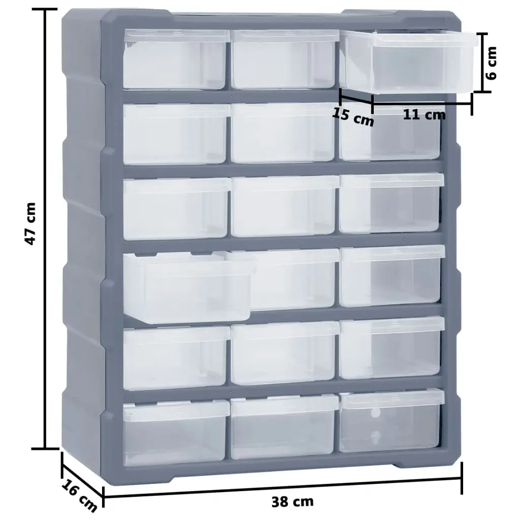 Multi-drawer Organiser with 18 Middle Drawers 38x16x47 cm 149598