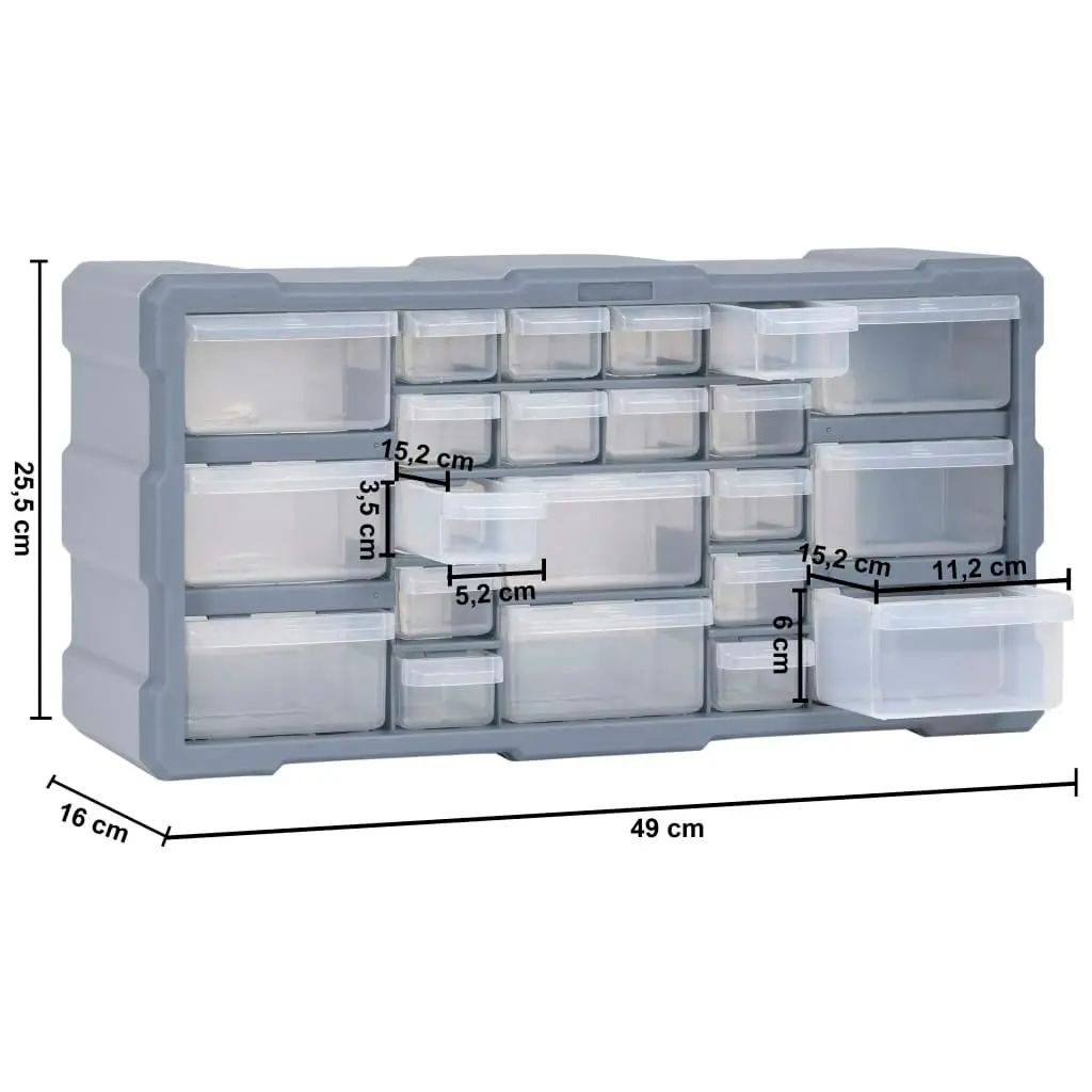 Multi-drawer Organiser with 22 Drawers 49x16x25.5 cm 147584