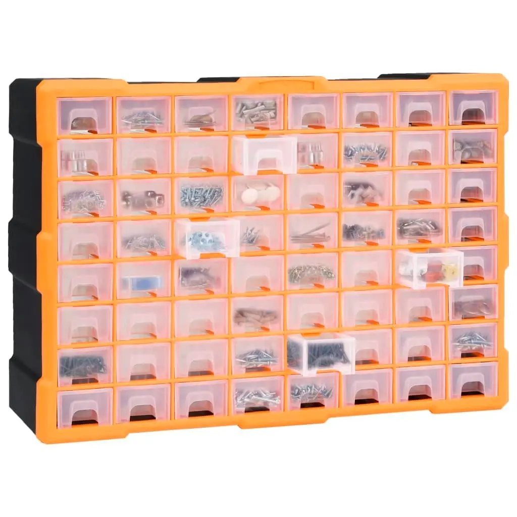 Multi-drawer Organiser with 64 Drawers 52x16x37.5 cm 147579