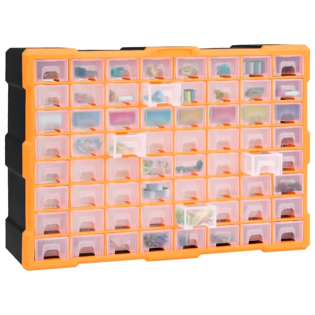 Multi-drawer Organiser with 64 Drawers 52x16x37.5 cm 147579