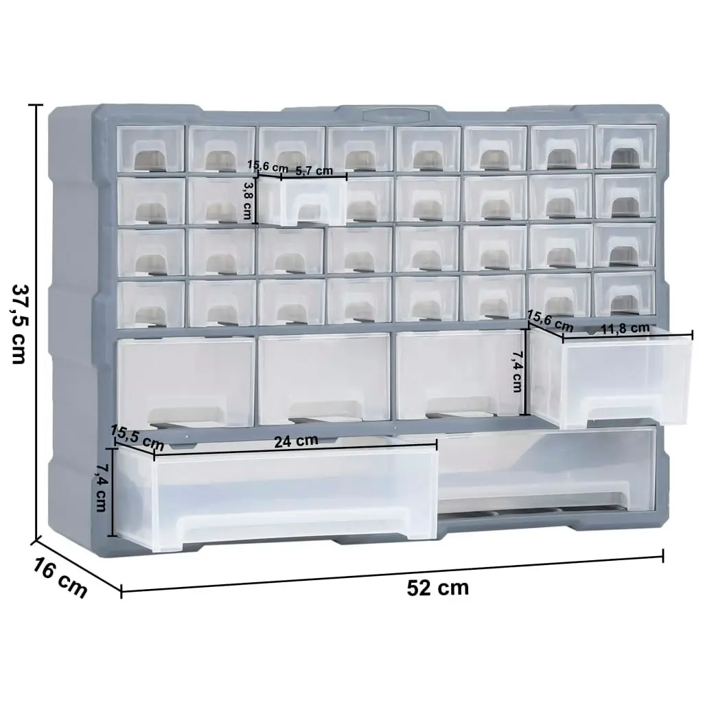 Multi-drawer Organiser with 40 Drawers 52x16x37.5 cm 147578