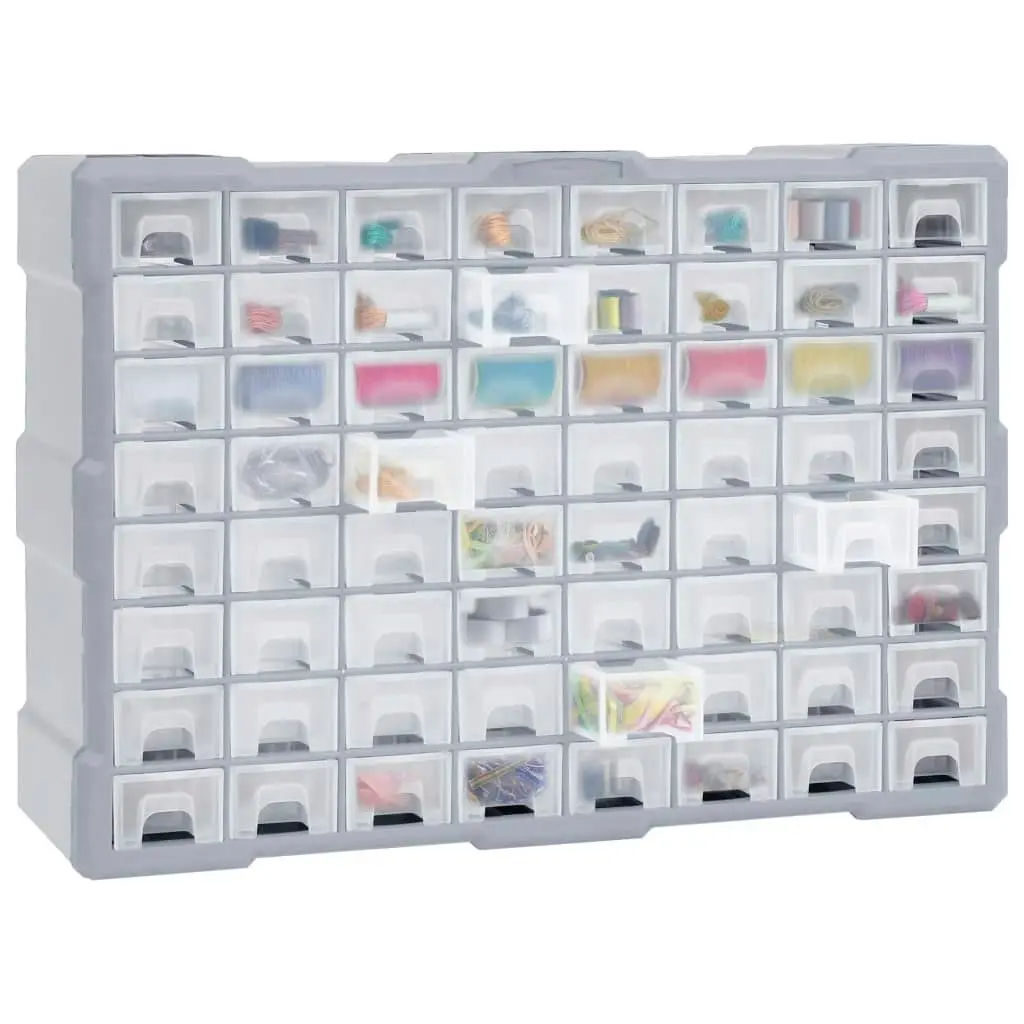 Multi-drawer Organiser with 64 Drawers 52x16x37.5 cm 147580