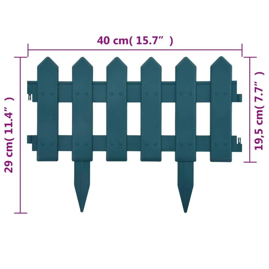 Lawn Edgings 25 pcs Green 10 m PP 48617