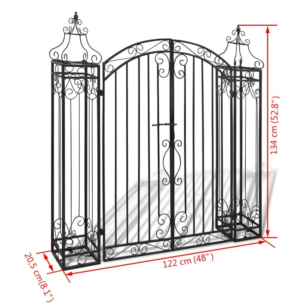 Ornamental Garden Gate Wrought Iron 122x20.5x134 cm 40905