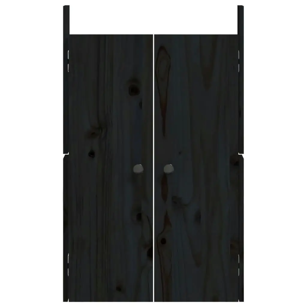 Outdoor Kitchen Doors 2 pcs Black 50x9x82 cm Solid Wood Pine 832362